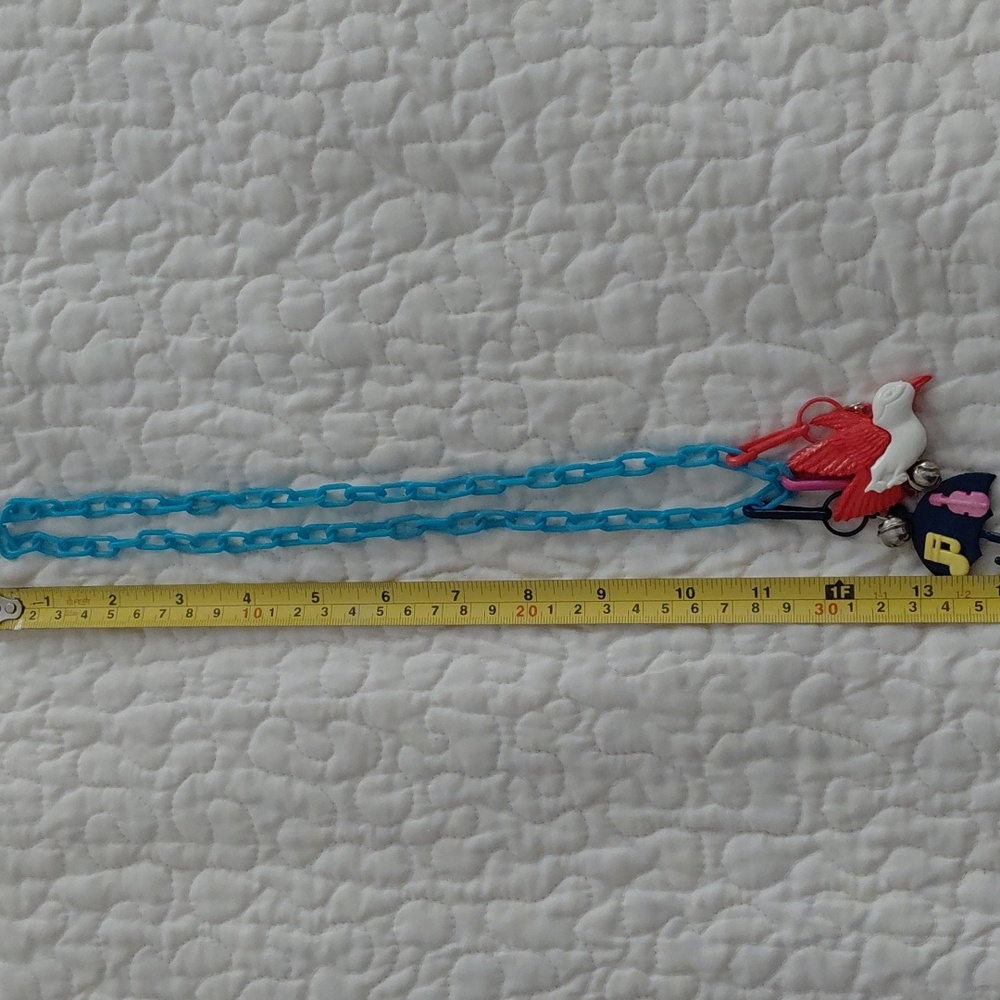 Vintage Colorful Plastic Charm Necklace with 3 Chrams - Picture 7 of 7